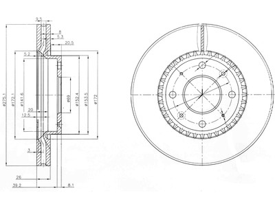 JARRULEVY DELPHI, 2 KPL / PKT, ETU, KIA CERATO - Jarrulevyt - BG4016 - 1