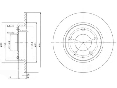 JARRULEVY DELPHI, 2 KPL / PKT, TAKA, / MAZDA 626 - Jarrulevyt - BG2806 - 1