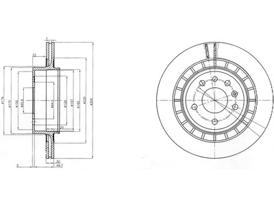 JARRULEVY DELPHI, 2 KPL / PKT, TAKA, SAAB 9-5 - Jarrulevyt - BG4046 - 1