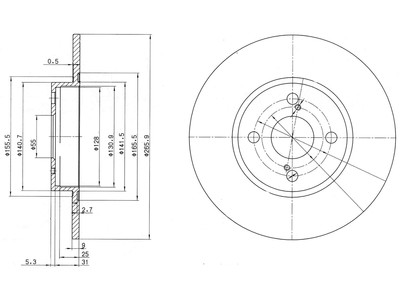 JARRULEVY DELPHI, 2 KPL / PKT, TAKA, TOYOTA COROLLA - Jarrulevyt - BG3186 - 1