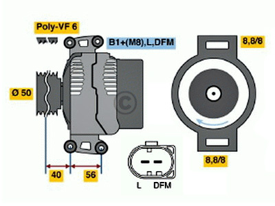 LATURI BOSCH 12V 200A MB - Laturit - 0124625006 - 1