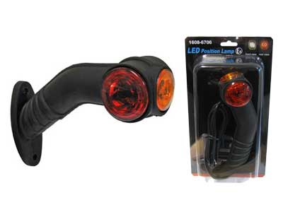 LED-ÄÄRIVALO KUMIVARSI PITKÄ 45° 147MM 12-24V FF (OIK/VAS) - Kumivarsi äärivalot - 1608-6706 - 1