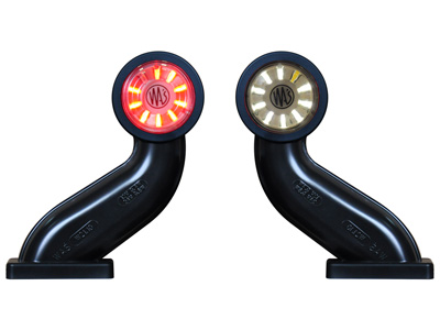 LED-ÄÄRIVALO # KUMIVARSI V 45AST 150MM 10-36V KIRK/PUN - Kumivarsi äärivalot - 1606-27706 - 1