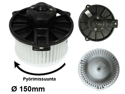 Lämmityslaitteen puhallinmoottori 12V - Toyota Avensis, Corolla, Hilux - Puhallinmoottorit & vastukset merkkihaku - 9051-1146 - 1
