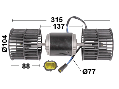 LÄM.MOOT VOLVO/SAMSUNG EC160/180B,EW200B - Puhallinmoottorit & vastukset merkkihaku - 9056-19406 - 1