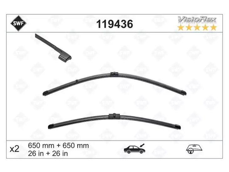 PYYHKIJÄNSULKAPARI SWF - Pyyhkijänsulat merkkikohtaiset - 119436 - 1