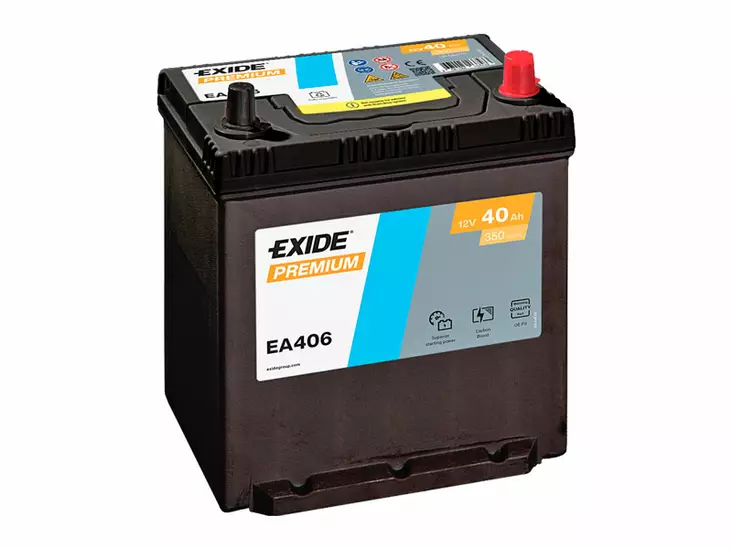 Exide EA406 Premium Carbon Boost käynnistysakku 12V 40Ah 350A -/+ - EXIDE käynnistysakut - 1815-EA406 - 1