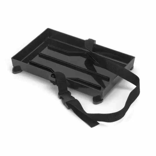 Musta akkuteline 280x180mm - Pieni / Muovinen / Hihnakiinnitys - Akkulaatikot ja telineet - 1806-50006 - 2