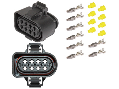 LIITINPISTOKE VW 8-NAP. 2,8MM SIS. LIITTIMET 1-2,50MM2 + TIIVIST - Pistokkeet, rasiat 8-nap. - 4420927 - 1