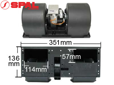 PUHALLIN SPAL 24V 3-NOP / 351X136X140MM /413W / LL - Puhallinmoottorit ja vastukset ym - 9000-30000067 - 1