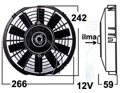 Yleismallin vapaatuuletin 12V puhaltava Ø266mm - Vapaatuulettimet, yleismallit - 9000-0947 - 1