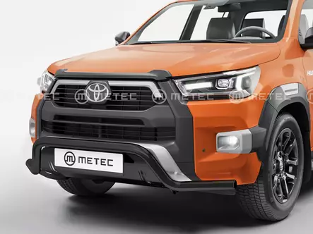Metec Etuhelmaputki levyllä musta - Toyota Hilux 2021- - Metec Puskurin suojaputket - 1853-10067 - 1