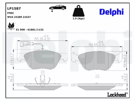 JARRUPALASARJA DELPHI ETU, ALFA, FIAT, LANCIA - Jarrupalasarjat - LP1587 - 2