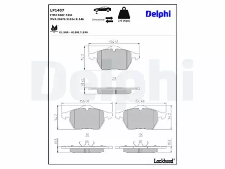 JARRUPALASARJA DELPHI ETU, AUDI, SEAT, VW - Jarrupalasarjat - LP1407 - 2