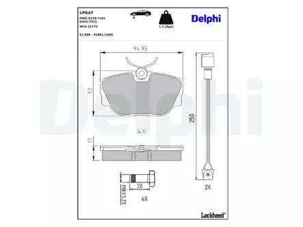 JARRUPALASARJA DELPHI ETU, BMW - Jarrupalasarjat - LP647 - 2