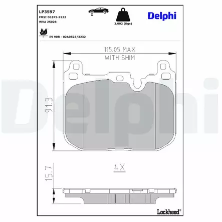 JARRUPALASARJA DELPHI ETU, BMW, MINI - Jarrupalasarjat - LP3597 - 2