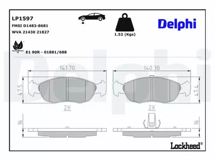 JARRUPALASARJA # DELPHI ETU, CITROEN, PEUGEOT - Jarrupalasarjat - LP1597 - 2