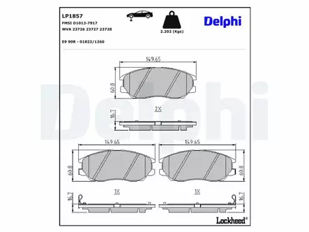 JARRUPALASARJA DELPHI ETU, HYUNDAI, KIA, SSANGYONG - Jarrupalasarjat - LP1857 - 2