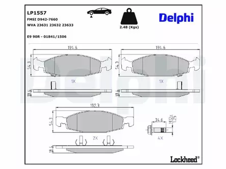 JARRUPALASARJA DELPHI ETU, JEEP - Jarrupalasarjat - LP1557 - 2