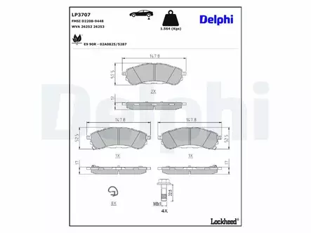 JARRUPALASARJA DELPHI TAKA, FORD - Jarrupalasarjat - LP3707 - 2