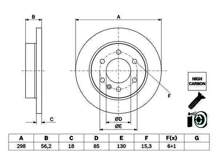 JARRULEVY BOSCH, 2 KPL / PKT MB TAKA - Jarrulevyt - 0986479H07 - 1