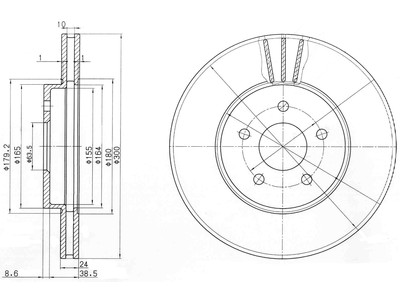 JARRULEVY DELPHI, 2 KPL / PKT, ETU, FORD MONDEO - Jarrulevyt - BG3537 - 1
