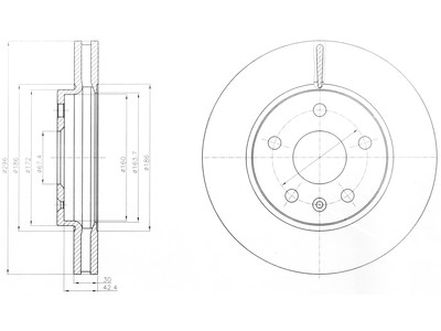 JARRULEVY DELPHI, 2 KPL / PKT, ETU, OPEL INSIGNIA / SAAB 9-5 / - Jarrulevyt - BG4187 - 1