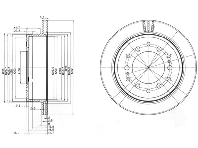 JARRULEVY DELPHI, 2 KPL / PKT, TAKA, TOYOTA LANDCRUISER - Jarrulevyt - BG3557 - 1