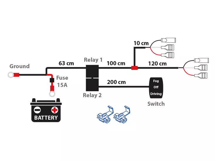 JOHTOSARJA 2X2VALOLLE 12V # - Johtosarjat 2:lle valolle - 1605-WK007 - 1