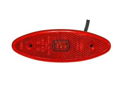 Led-äärivalo ovaali punainen - 24V / 114x39mm - Punaiset äärivalot - 1606-27317 - 1