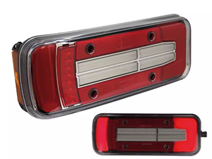 LED TAKAVALO NEON EFFECT 12/24V 7-KAM. VAS. 7-PIN DIN # - LED-suorakaide takavalot - 1610-22067 - 2