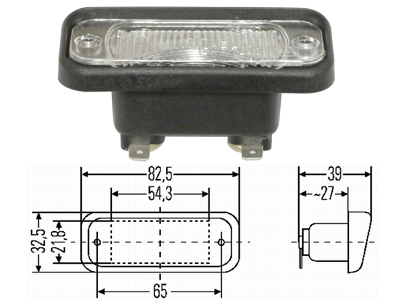 REKISTERIVALO UPOTETTAVA 82,5 X 32,5 MM SIS.24V POLTT. - Valaisimet RK, merkkihaku - 2KA005049017 - 1