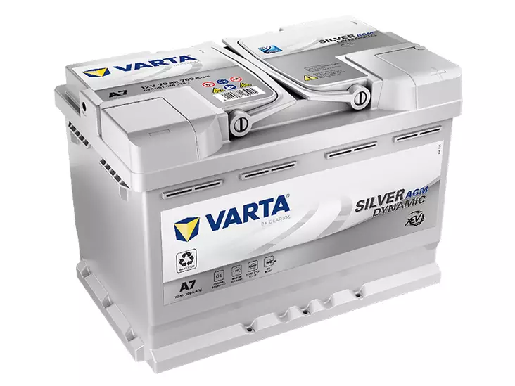 Varta A7 Silver Dynamic AGM xEV käynnistysakku 12V 70Ah 760A -/+ - VARTA käynnistysakut - 1810-A7 - 1