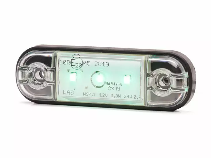 Led-äärivalo suorakaide 12/24V - vihreä - Vihreät äärivalot - 1606-27947 - 1