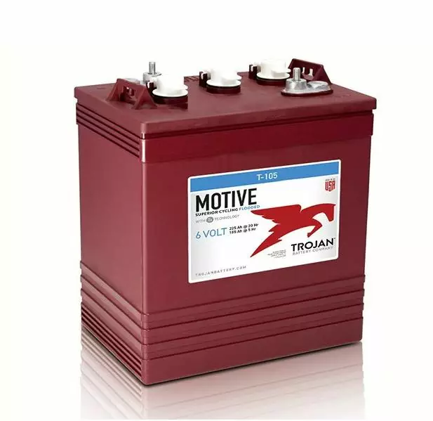 Trojan T-105-LPT 6V 225Ah ajovoima-akku - Putki- ja massalevyakut - 463-8007 - 1