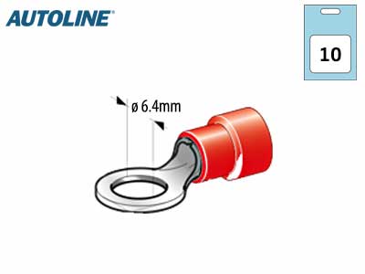 AUTOLINE LENKKILIITIN M6 PUNAINEN 10KPL - Liitin Punainen - 1569-20028 - 1