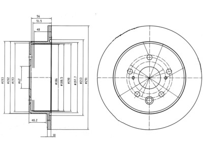 JARRULEVY DELPHI, 2 KPL / PKT, TAKA, LEXUS IS220D, IS250 - Jarrulevyt - BG4178 - 1