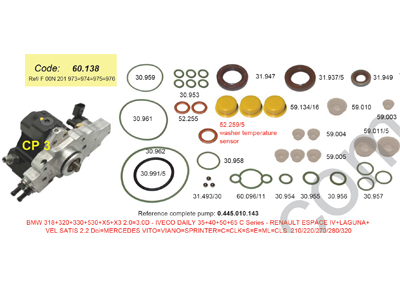 TIIVISTESARJA - Common Rail muut varaosat - 60138 - 1