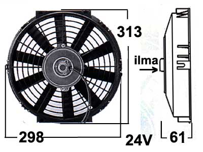 VAPAATUUL. 24V/12'' PUHALT - Vapaatuulettimet, yleismallit - 9000-1218 - 1