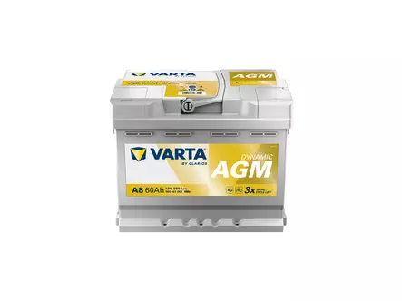 Varta A8 Dynamic AGM käynnistysakku 12V 60Ah 680A -/+ - VARTA käynnistysakut - 1820-A8 - 1