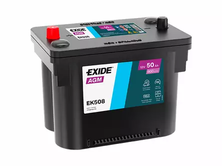 Exide EK508 AGM käynnistysakku 12V 50Ah 800A +/- - EXIDE käynnistysakut - 1815-EK508 - 2
