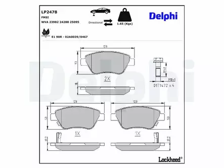 JARRUPALASARJA DELPHI ETU, OPEL - Jarrupalasarjat - LP2478 - 2