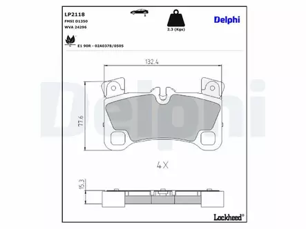 JARRUPALASARJA DELPHI TAKA, PORSCHE, VW - Jarrupalasarjat - LP2118 - 2