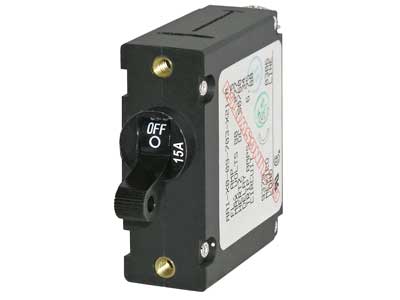 Blue Sea 7208 automaattisulake 15A - musta vipukytkin - Blue Sea Automaattisulakkeet - 1790-7208 - 1