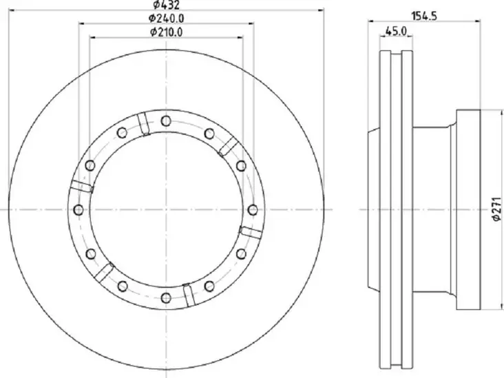 DON JARRULEVY 432MM IVECO STRALIS ABS TAKA - Jarrulevyt - 1497-CVD668 - 1