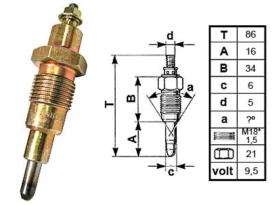 HEHKU AN800KH,CS1115 9,5V - Hehkutulpat - 8001-0678 - 1