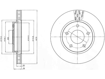 JARRULEVY DELPHI, 2 KPL / PKT, ETU, MITSUBISHI LANCER - Jarrulevyt - BG4258 - 1