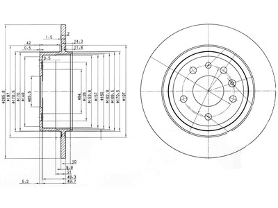 JARRULEVY DELPHI, 2 KPL / PKT, TAKA, SAAB 9-5 - Jarrulevyt - BG3908 - 1