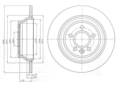 JARRULEVY DELPHI, 2 KPL / PKT, TAKA, VOLVO S80, V70, XC70 - Jarrulevyt - BG4238 - 1