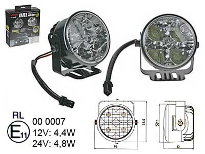 LED-PÄIVÄVALOSARJA 12/24V 70MM 4XTEHOLED - LED-päivävalosarja - 1605-NS1288 - 1